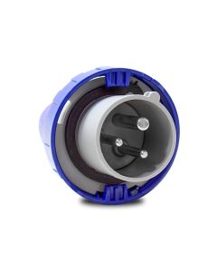 Plugue Industrial 2P + T 16A 220V 6h IP66/67/69 Scame Azul