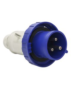 Plugue Industrial 2P + T 32A 220V 6h IP66/67 Scame Azul