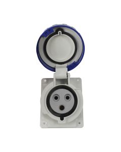 Tomada Industrial 2P+T 32A 220V 6h IP66/67/69 Scame Azul 1