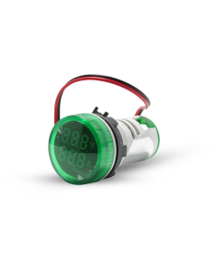 Voltímetro e Amperímetro Digital LED Verde 22mm 500V 100A