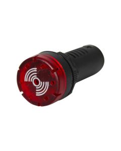 Sinaleiro LED Buzzer 220Vca Vermelho 22mm Monobloco