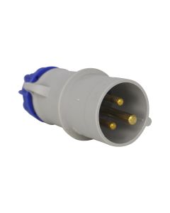 Plugue Industrial 2P + T 16A 220V 6h IP44/54 Scame Azul 1