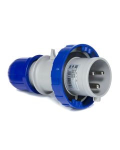Plugue Industrial 2P + T 32A 220V 6h IP66/67/69 Scame Azul 2