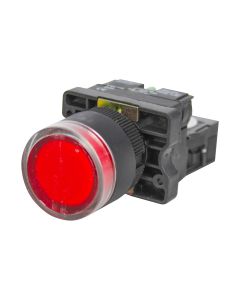 Botão de Pulso Iluminado 22mm Vermelho 1NF 220V Monobloco