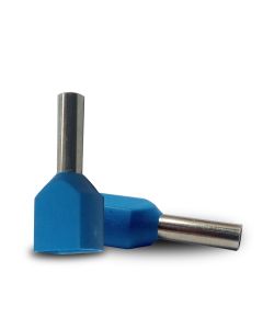 Terminal Tubular Duplo Cabo 2,5mm² Azul TE2510 100UN